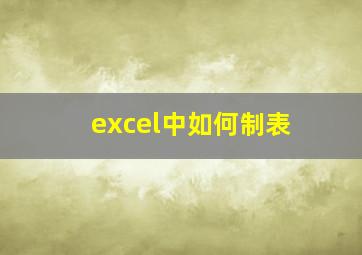 excel中如何制表