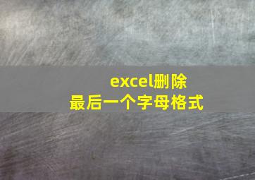 excel删除最后一个字母格式