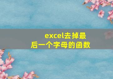 excel去掉最后一个字母的函数