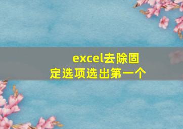 excel去除固定选项选出第一个