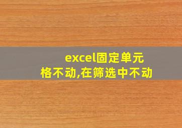 excel固定单元格不动,在筛选中不动