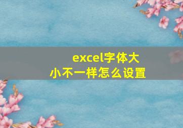 excel字体大小不一样怎么设置