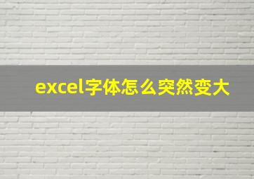 excel字体怎么突然变大