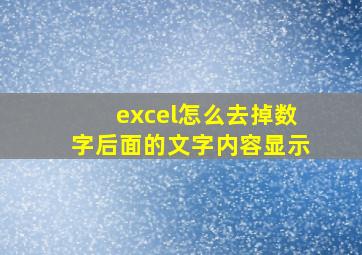 excel怎么去掉数字后面的文字内容显示