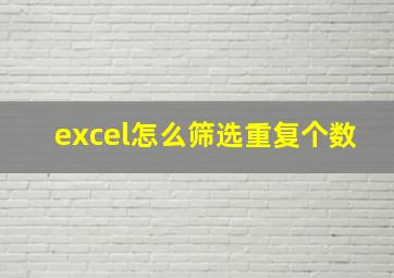 excel怎么筛选重复个数