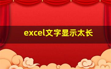 excel文字显示太长