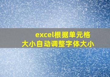 excel根据单元格大小自动调整字体大小