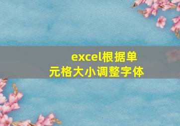 excel根据单元格大小调整字体