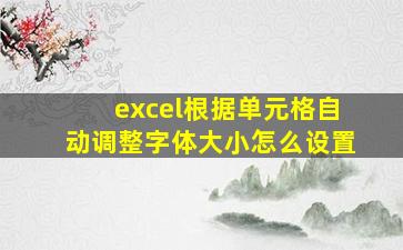 excel根据单元格自动调整字体大小怎么设置