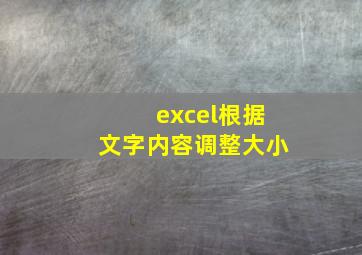 excel根据文字内容调整大小