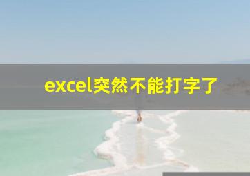 excel突然不能打字了