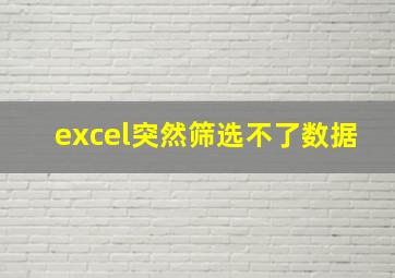 excel突然筛选不了数据