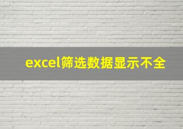 excel筛选数据显示不全