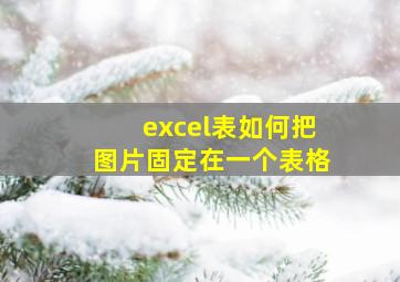 excel表如何把图片固定在一个表格