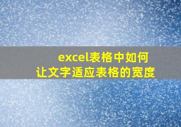 excel表格中如何让文字适应表格的宽度