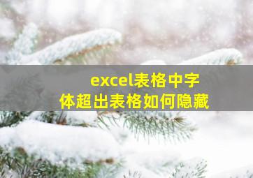 excel表格中字体超出表格如何隐藏