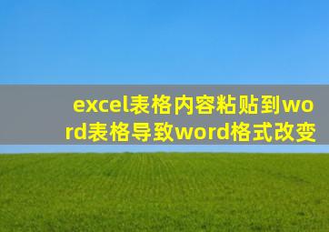 excel表格内容粘贴到word表格导致word格式改变