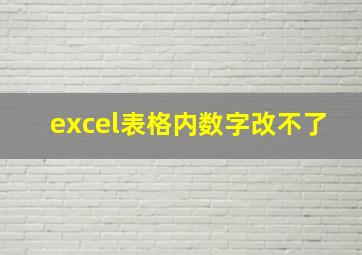 excel表格内数字改不了