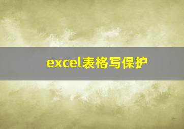 excel表格写保护