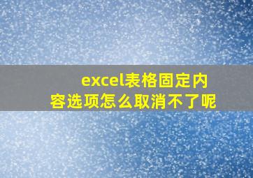 excel表格固定内容选项怎么取消不了呢