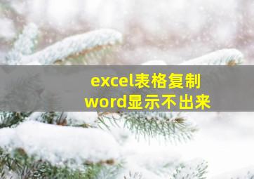 excel表格复制word显示不出来