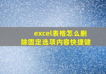 excel表格怎么删除固定选项内容快捷键