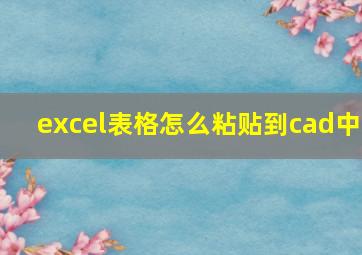 excel表格怎么粘贴到cad中