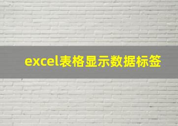 excel表格显示数据标签