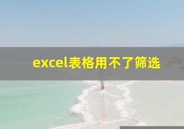 excel表格用不了筛选