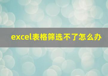 excel表格筛选不了怎么办