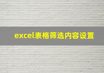 excel表格筛选内容设置