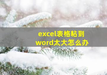 excel表格粘到word太大怎么办