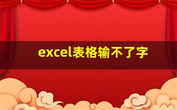 excel表格输不了字