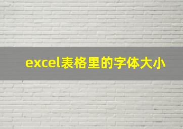 excel表格里的字体大小