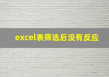 excel表筛选后没有反应