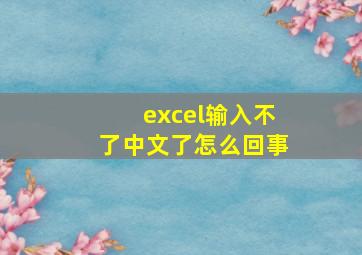 excel输入不了中文了怎么回事