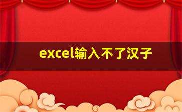 excel输入不了汉子