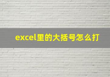 excel里的大括号怎么打