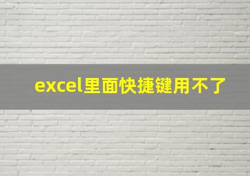 excel里面快捷键用不了