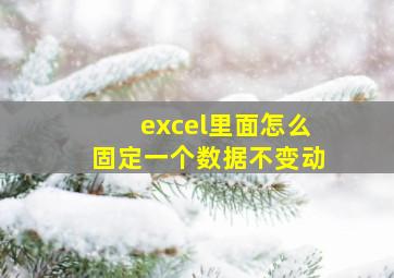 excel里面怎么固定一个数据不变动