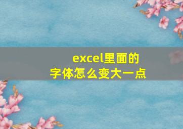 excel里面的字体怎么变大一点