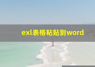 exl表格粘贴到word