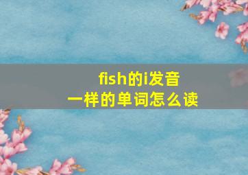 fish的i发音一样的单词怎么读