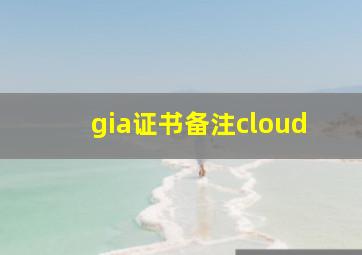 gia证书备注cloud