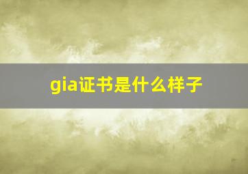 gia证书是什么样子