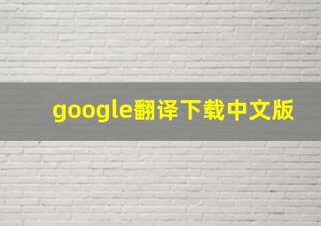 google翻译下载中文版