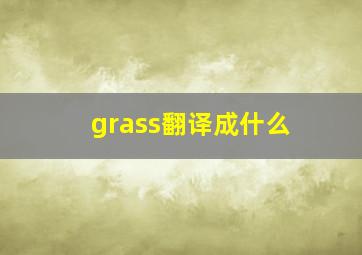 grass翻译成什么