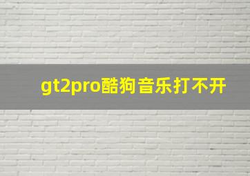 gt2pro酷狗音乐打不开