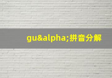 guα拼音分解