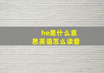 he是什么意思英语怎么读音